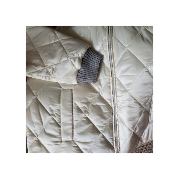 NWT Quilted Bomber Jacket Cream Satin Coat Size XL Marc New York Street Style - Picture 6 of 11